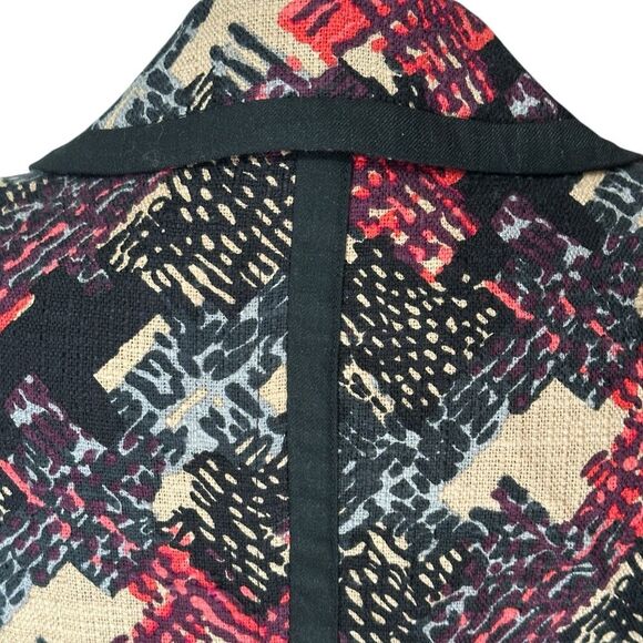 Trina Turk Crop Blazer Jacket Black Red Sz 10 - Picture 7 of 14